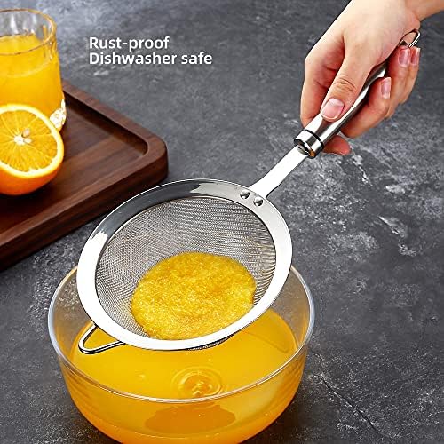 AOWOTO 472-inch Stainless Steel Strainer with Handle Effortless Kitchen Strainer System