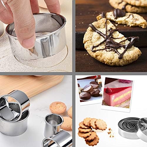 Stainless Steel Round Cookie Cutter Set for Baking and Cookies