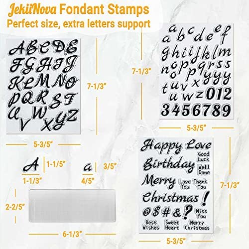 JekiiNova 4-Piece Letter Stamps for Cookie Baking