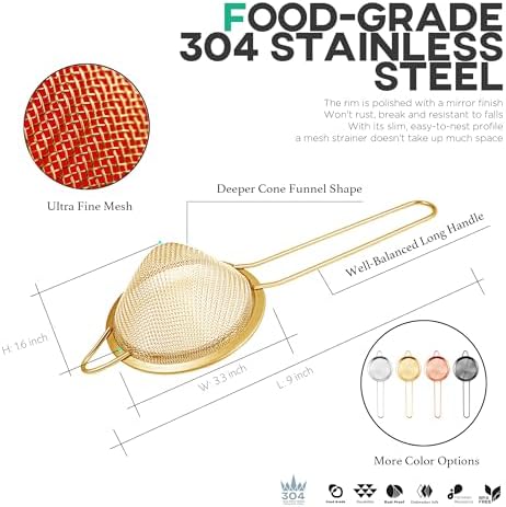 Elegant 304 Mesh Strainer for Drinks