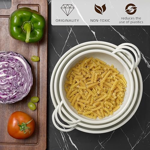 Stainless Steel Colander Set for Efficient Cooking and Straining