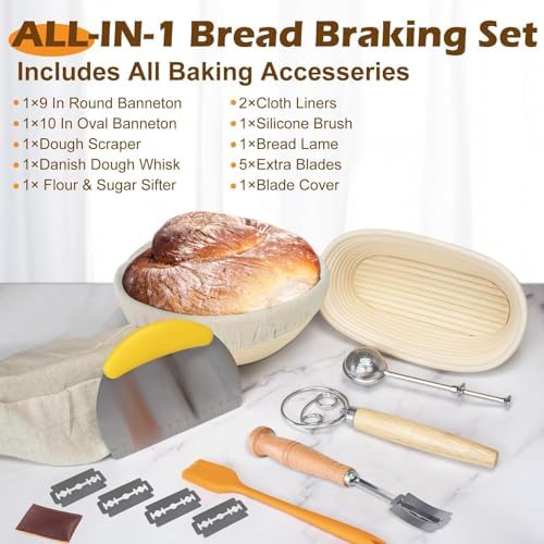 Neddie Banneton Bread Proofing Baskets Set