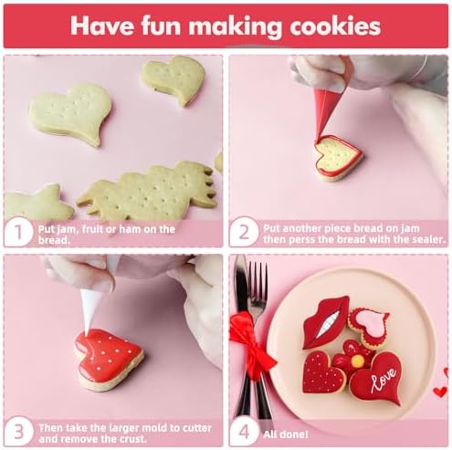 Adorable Heart-Shaped Cookie Cutters for Kids Valentines Lunch Ideas