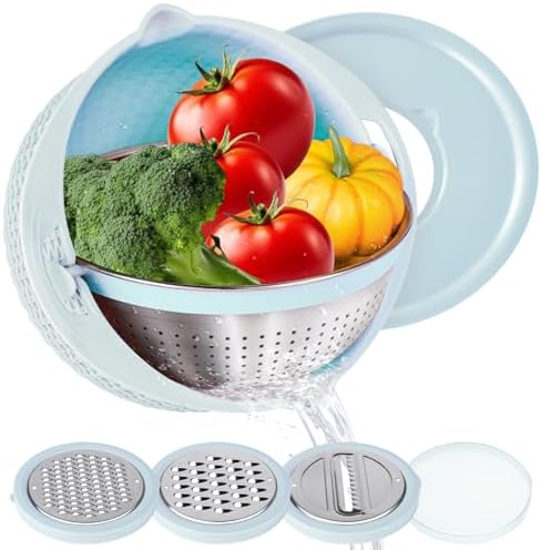4-in-1 Strainer Set with Mixing Bowl Blue
