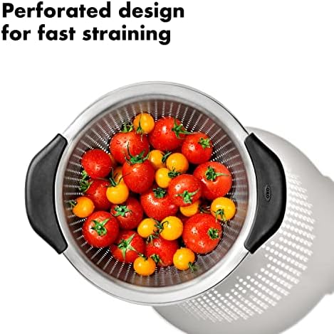 OXO Good Grips Stainless Steel 3 qt28L Colander with Non-Slip Handles