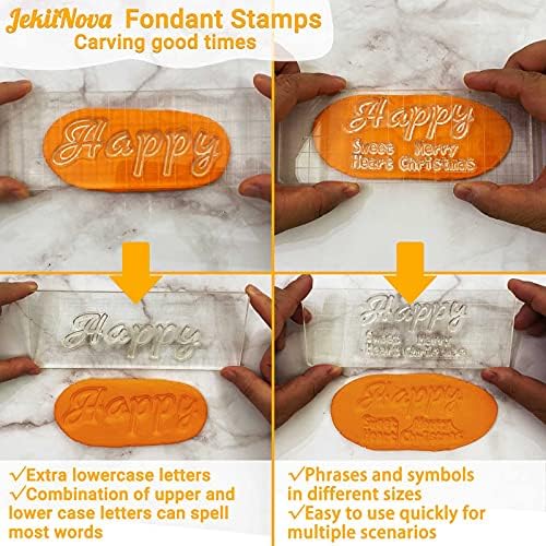 JekiiNova 4-Piece Letter Stamps for Cookie Baking