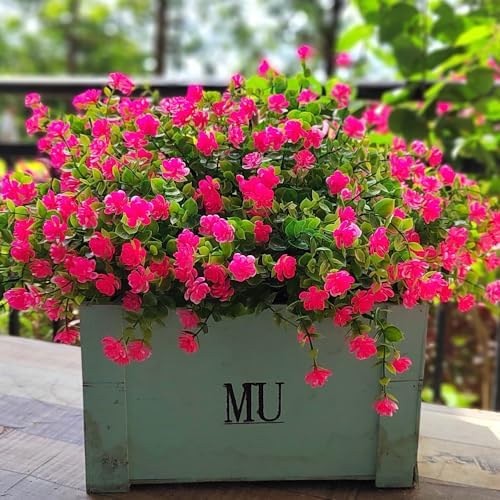 12-Bundle Realistic Artificial Flowers for Outdoor Use