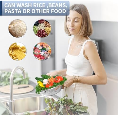 Gulex 3-Quart Stainless Steel Colander for Kitchen