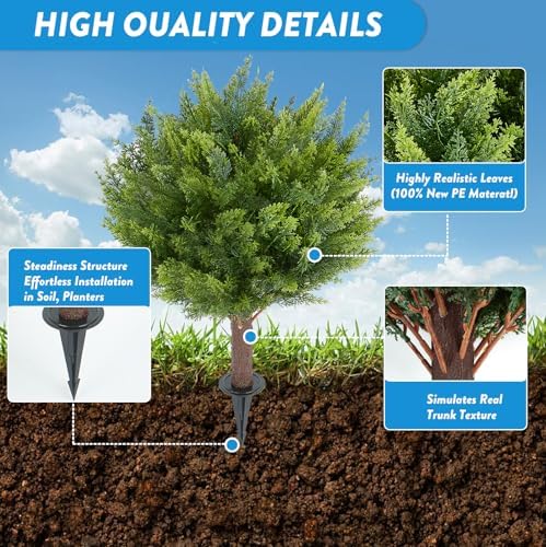 Realistic Cedar Shrubs with Ground Spikes
