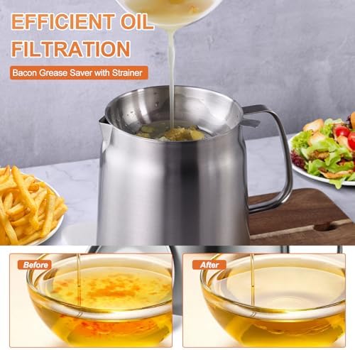 Stainless Steel Oil Strainer Pot for Cooking Camping