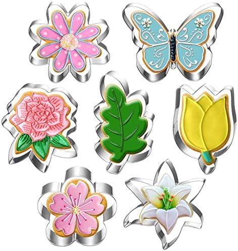 LUBTOSMN - Handmade Flower Leaf Cookie Cutter Set