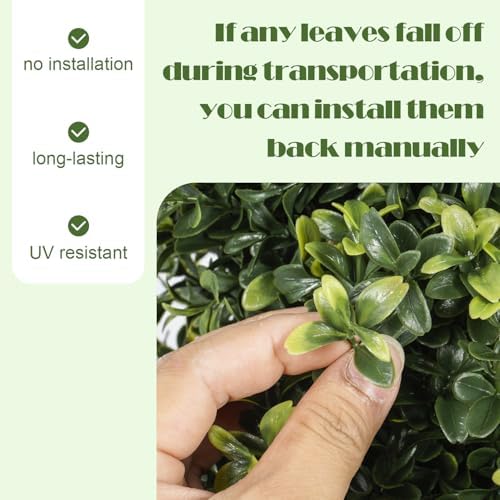 2-Piece Fake Boxwood Topiary for Indoor Outdoor Spaces