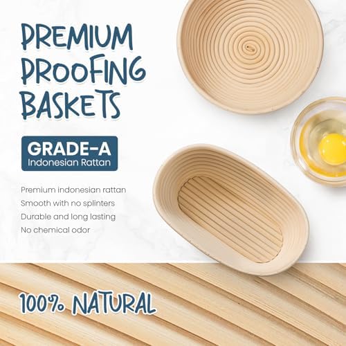 RORECAY 9-inch 10-inch Banneton Proofing Basket Set