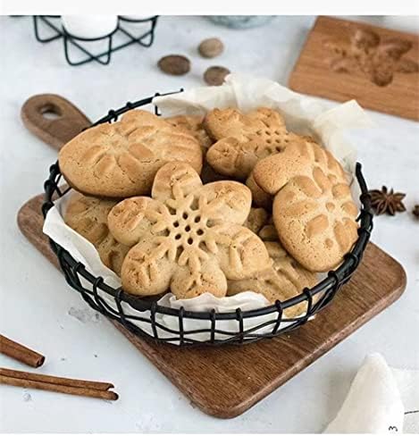 SNOOSZ Christmas Wooden Cookie Molds - Unique Gingerbread Snowflake Cookies