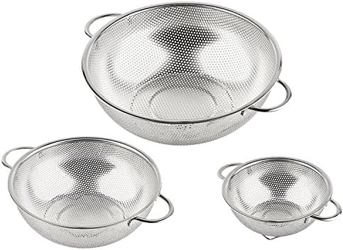 HLM 3-Piece Stainless Steel Colander Set