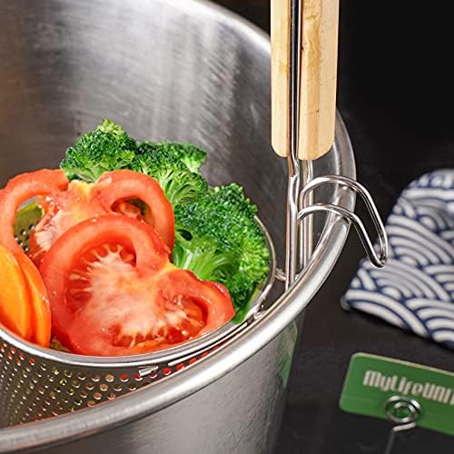 Keep Your Noodles Piped Perfectly stainless steel food strainer with handle
