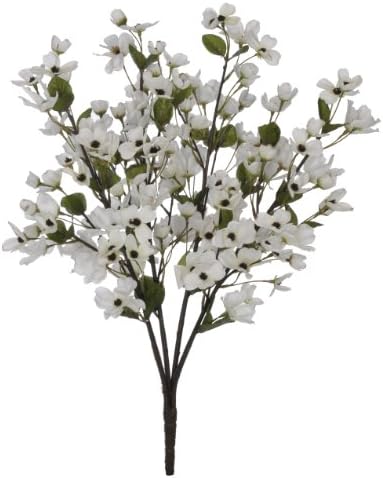 Artificial 24-inch Cream Dogwood Bush Set of 6