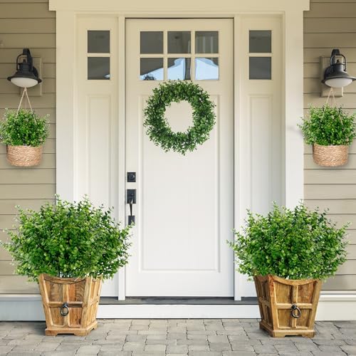 Sggvecsy artificial Boxwood and Eucalyptus for DOORS WINDOW and FANCE