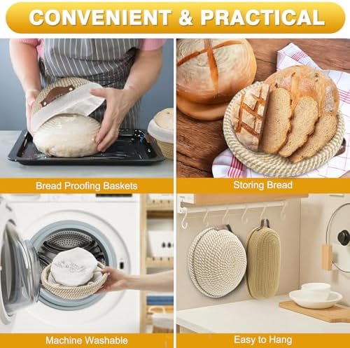 Bread Proofing Basket Set with 9 10 11-Inch Round Oval BerrymNikkar