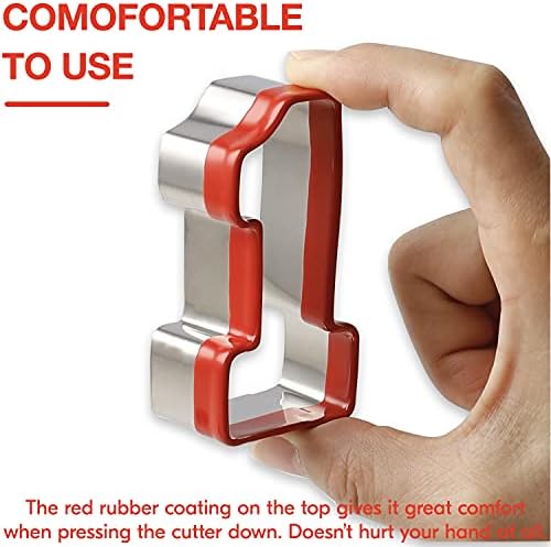 3-Piece Number One Cookie Cutters Set 5 4 3 Inch