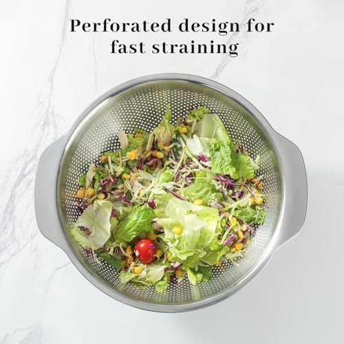 188 stainless steel colander 5QT large capacity with handle