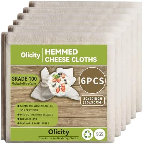 Olicity Cheese Cloths Made for Cooking and Straining
