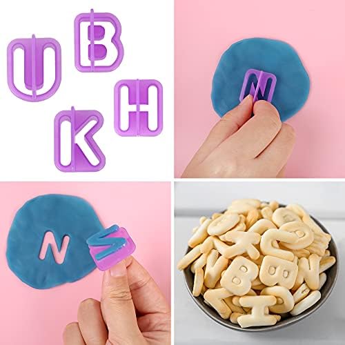 CSPRING 54PC Plastic Alphabet Cookie Cutters for Decoration