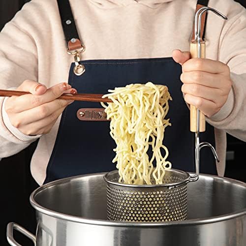 Keep Your Noodles Piped Perfectly stainless steel food strainer with handle