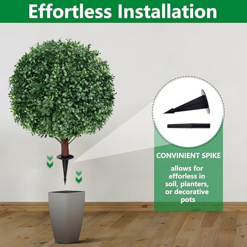 16-Inch Realistic Boxwood Topiary Balls 2-Pack
