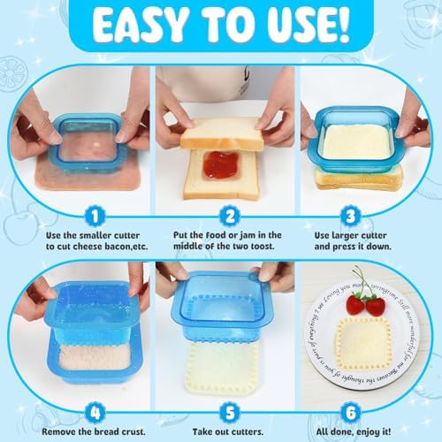 HIYZ GLITTER SANDWICH CUTTERS 5 PIECES