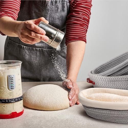 KNEADACE Cotton Bread Proofing Basket Set 2x Oval