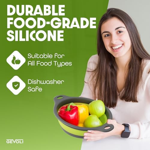 Collapsible Colanders Set - Self-Draining Kitchen Strainers 4PC