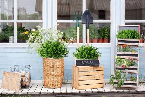 8 Bundles Artificial Boxwood Bushes Greenery for Outdoors Fake Eucalyptus