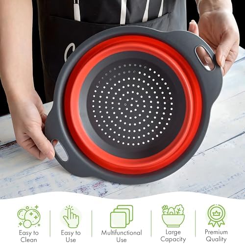 Space-Saving Collapsible Strainer Colander Set