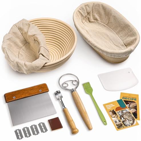 RORECAY 9-inch 10-inch Banneton Proofing Basket Set