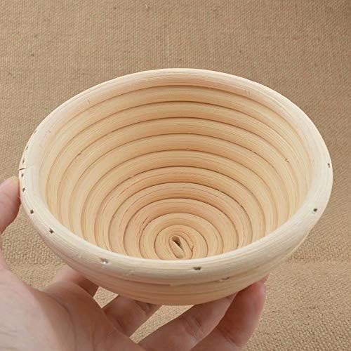 6-Piece 5 Round Banneton Proofing Basket Set with Linen Liner
