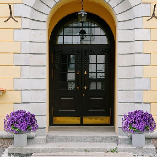 2-Piece Fake Violet Green Plants Outdoor Indoor Fake