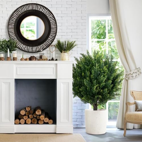 COOLCAA Artificial Cypress Topiary Outdoor Set 276-inch