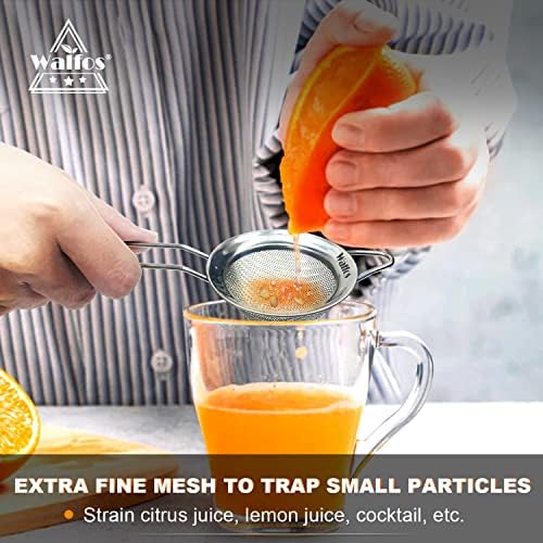 Mini Stainless Steel Strainer with Handle 2-Pack Tea Coffee More