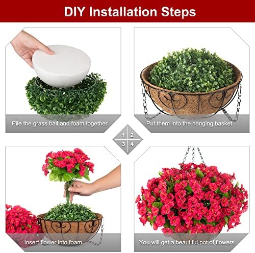 Artificial Hanging Plant Basket for patio and garden decoration