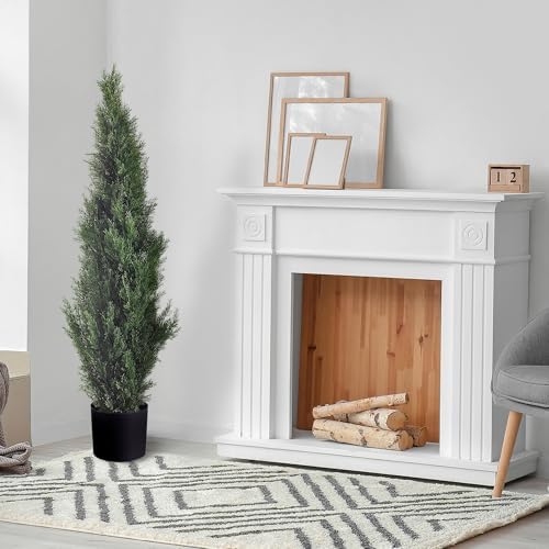 TRESIL 2-Piece Pre-Potted 4 Ft Faux Cedar Topiary