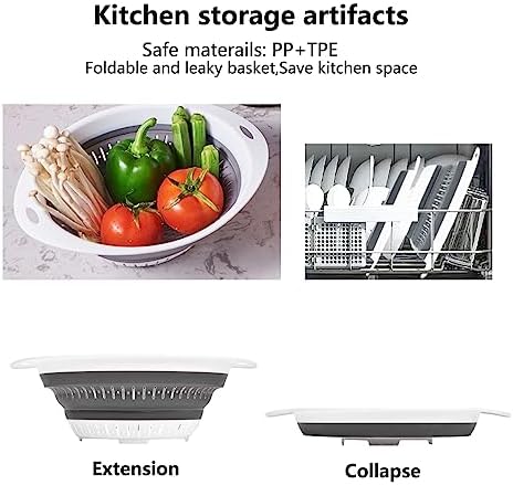Collapsible Colander Strainer Set Blue Kitchen Essentials - 13L 25L Capacity