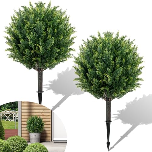 COOLCAA Artificial Cypress Topiary Outdoor Set 276-inch