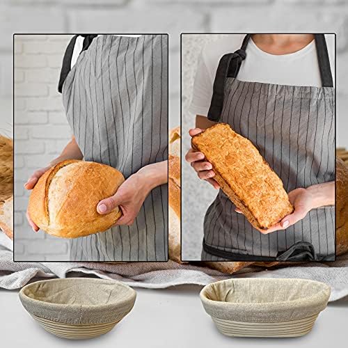RoEsha 10 Inch Oval Bread Banneton Proofing Basket Set of 2