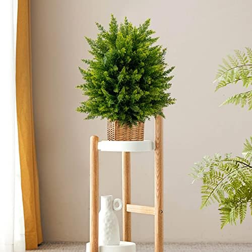 Goplus 215 Artificial Cedar Topiary Ball Tree Set of 2
