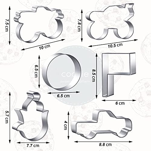 6-Piece Truck Cookie Cutters Set for Party Favors and Baking