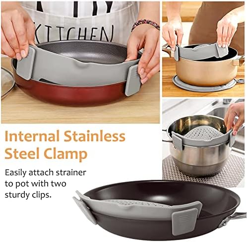 Sturdy Clip-On Spaghetti and Pasta Strainer