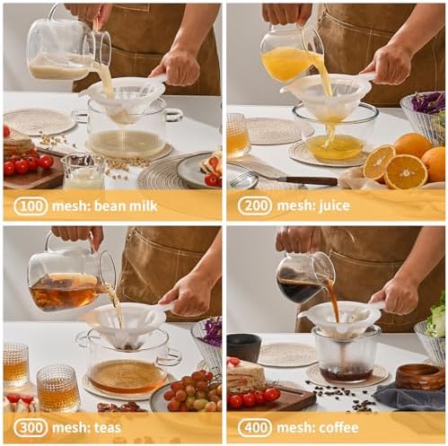 Luckyiren 4-Piece Mesh Strainer Set for Kitchen Uses
