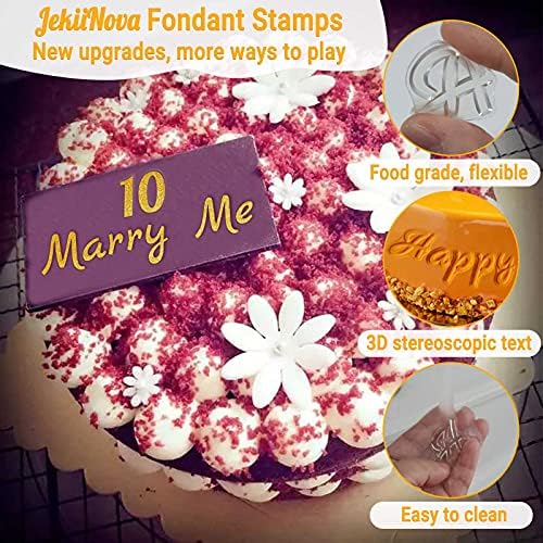 JekiiNova 4-Piece Letter Stamps for Cookie Baking
