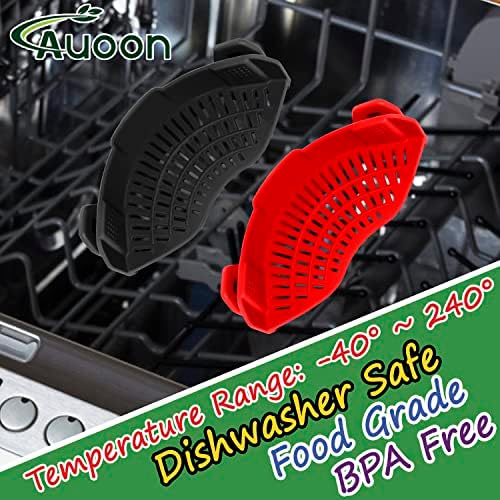 AUOON silicone clip-on pasta strainer